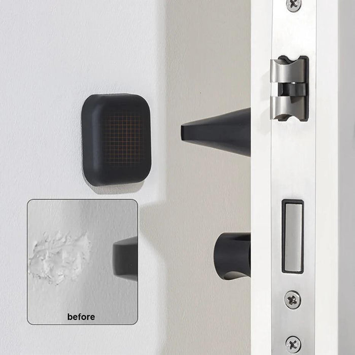Self-Adhesive Silicone Door Handle Bumpers - Elegant Shock Absorbing Wall Protectors (Single Unit)