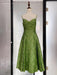 Green A-line Jacquard Slip Dress - Elegant Summer Ball Gown for Women