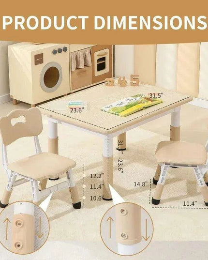 Adjustable Toddler Activity Table and Chair Set for Kids Aged 3-8
