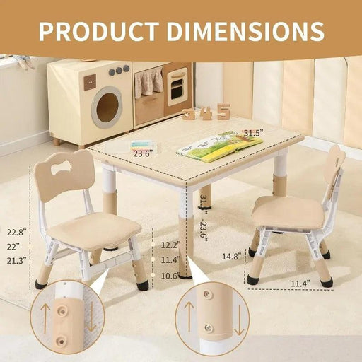 Adjustable Toddler Activity Table and Chair Set for Kids Aged 3-8
