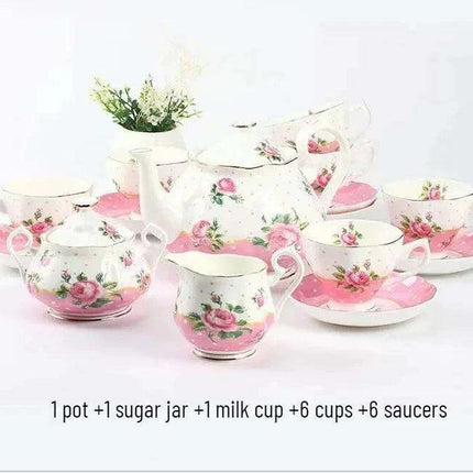 Luxurious 15-Piece European Bone China Tea Set for Afternoon Elegance