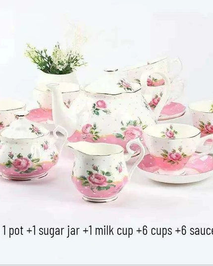 Luxurious 15-Piece European Bone China Tea Set for Afternoon Elegance