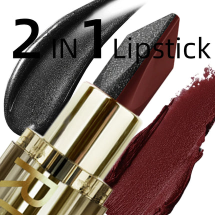 Two-Tone Glitter Lipstick with Pearlescent Finish