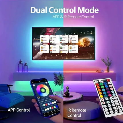 RGB Led Strip Lights 1M-40M Led Room Light with APP Control Flexible Ribbon Luces Led Tape for Room Bedroom Decoration rgb-led-strip-lights-1m-40m-led-room-light-with-app-control-flexible-ribbon-luces-led-tape-for-room-bedroom-decoration