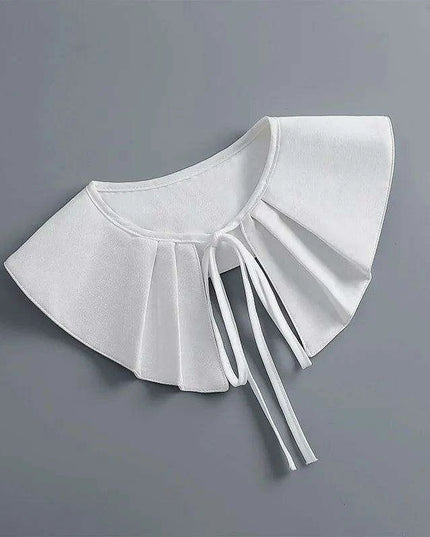 Embroidered Lace Detachable Collar for Women - Elegant White Shawl Accessory