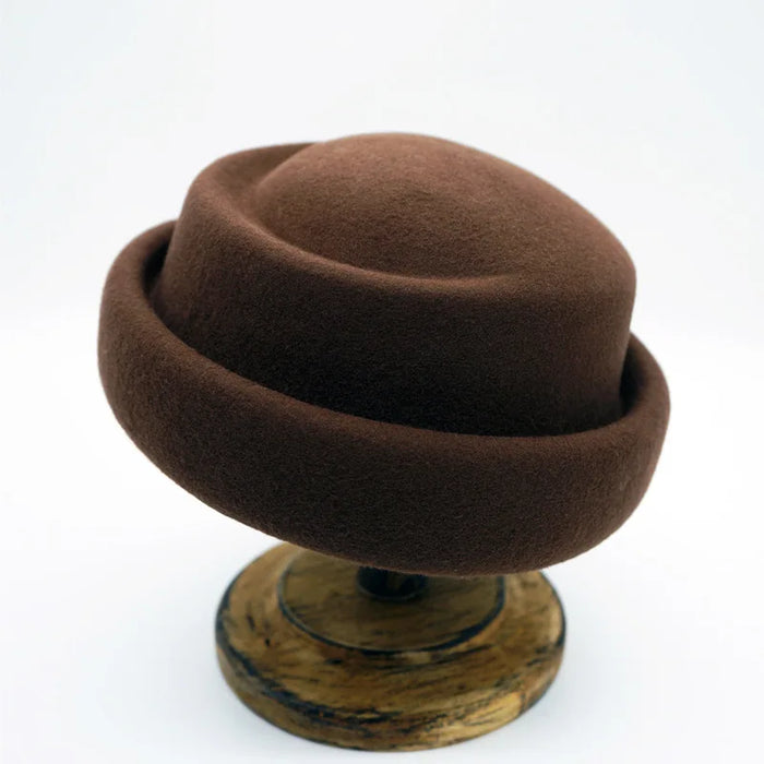 French Vintage Wool Beret Hat - Elegant Designer Bucket Hat for Women