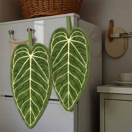 Tropical Leaf Hand Towel — Ultra-Absorbent, Quick-Dry, Hanging Loop