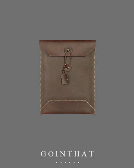 Sleek Leather A4 Document Organizer and Tech Case - Your Essential Business Companion