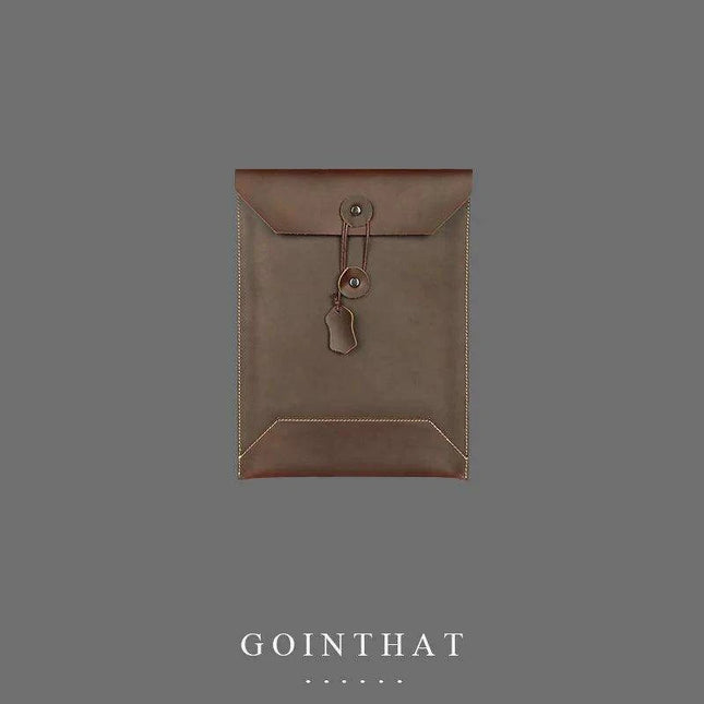 Sleek Leather A4 Document Organizer and Tech Case - Your Essential Business Companion