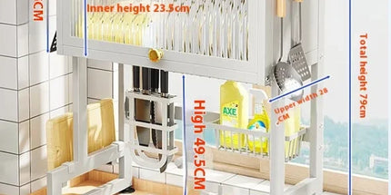 Over-the-Sink Dish Drying Rack | Dustproof Kitchen Shelf & Multi-Organizer over-the-sink-dish-drying-rack-kitchen-shelf-above-the-sink-dish-storage-rack-dustproof-dish-cabinet-multi-organizer-accessori