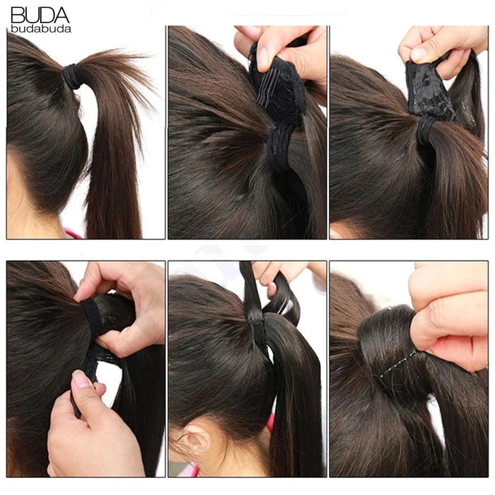 Elegant Length: 22-Inch Synthetic Hair Extensions for Instant Glamour