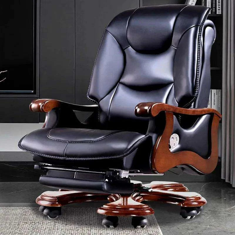 Ergonomic Luxury Leather Rolling Chair