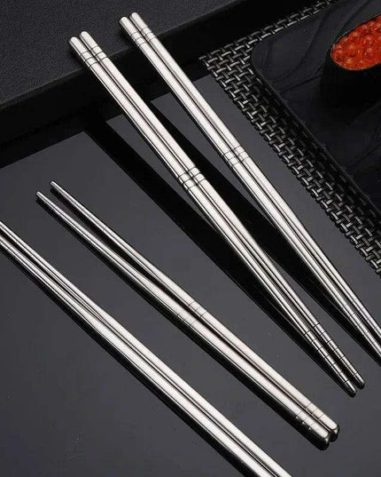 Elegant Stainless Steel Sushi Chopsticks with Enhanced Grip for Asian Cuisine