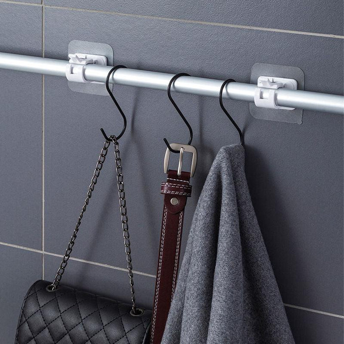 Heavy-Duty Waterproof Curtain Rod Brackets with Easy Peel-and-Stick Installation