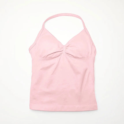 NCLAGEN Women's Longline Strappy Yoga Vest with Open Back for Fitness