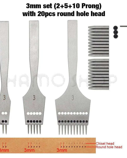 Premium Interchangeable Round Chisel Tool Set for Leather Crafting