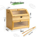 Elegant 3-Tier Bamboo Bread Storage Box with Clear Viewing Window - Chic Organizer for Fresh Baked Goods
