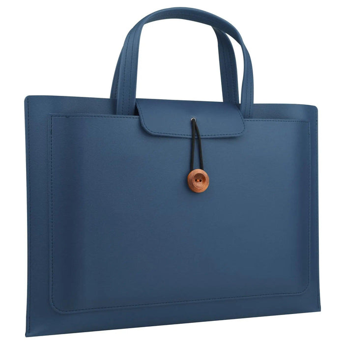 Stylish Faux Leather Laptop Tote with Innovative Features for MacBook Air and Tech Essentials
