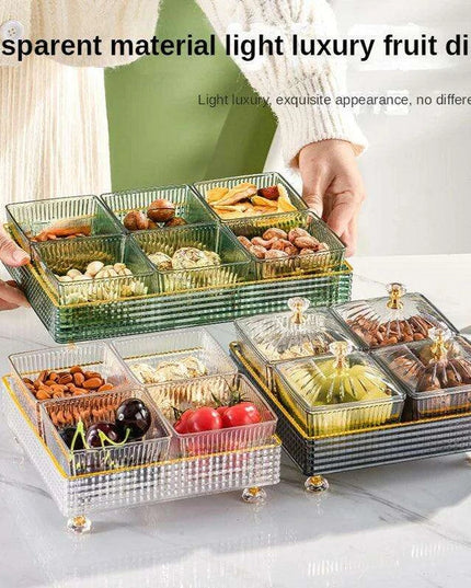 Chic Clear Nordic Snack Trays - Stylish 4/6 Compartment Bowls for Treats and Candies