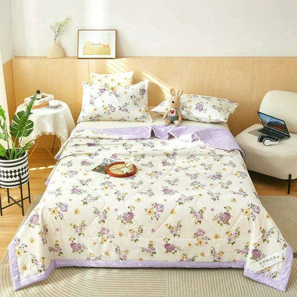 Dinosaur Delight Summer Quilt for Kids - Fun Floral Patterns for Boys' Room Decor