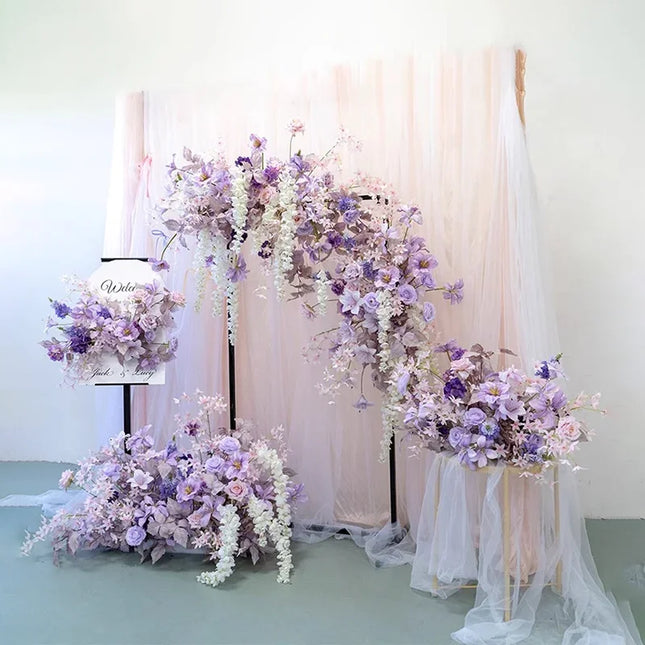 Lavender Hydrangea Silk Flower Row – Wedding Arch & Centerpiece