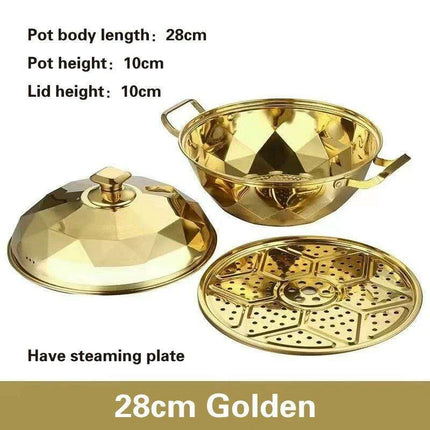 Versatile 304 Stainless Steel Cooking Pot with Integrated Steamer Basket