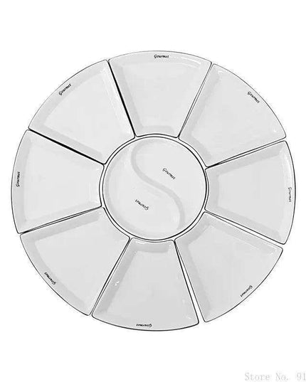 Sophisticated White Crescent Ceramic Dining Set - European Elegance for Every Occasion