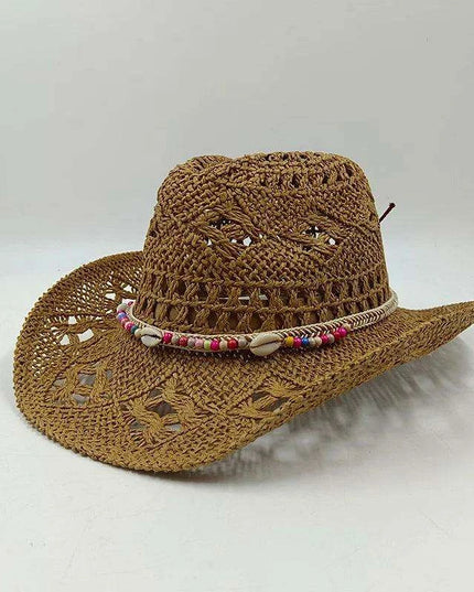Handcrafted Unisex Denim Straw Cowboy Hat for Ultimate Summer Sun Protection