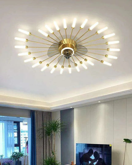 Luxurious Crystal-Embellished Ceiling Fan with Adjustable Dimmable Lighting - Transform Your Home Decor with Glamorous Elegance