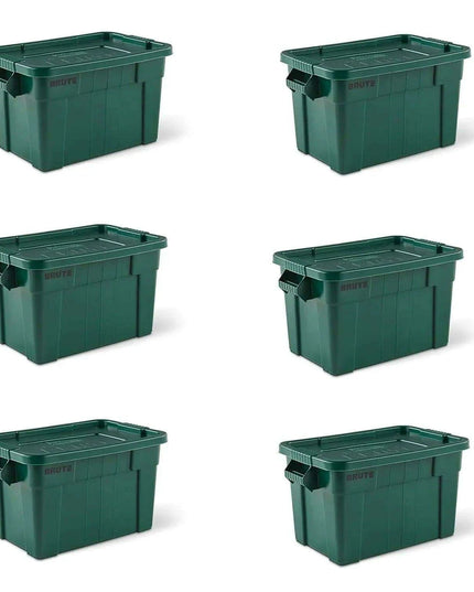 Set of 6 Heavy-Duty Gray Storage Bins with Lids for Versatile Organization and Moving Solutions