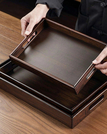 Charming Rustic Wood Serving Tray with Comfortable Handles - Ideal Multi-Purpose Centerpiece for Every Gathering