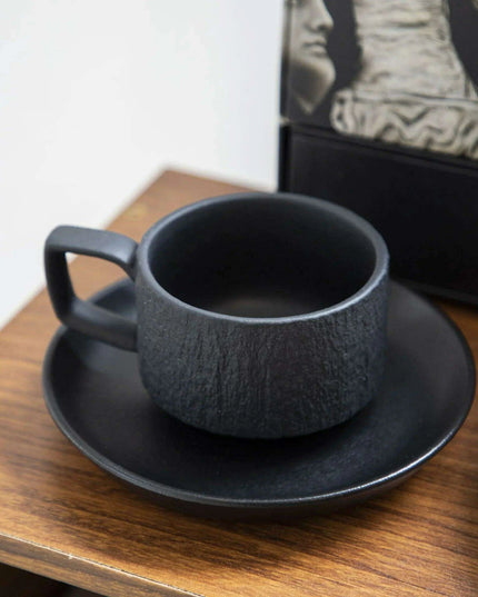 Elegant Japanese-Inspired Stone Grain Ceramic Coffee Mug for Home and Office Use