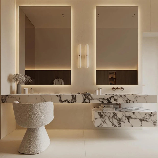 One Bear Customizable Glazed Marble Sink - Easy-Clean, High-Gloss Fini