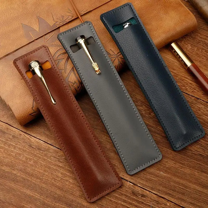 Leather Pen Case Sleeve - Soft Protective Cover for Fountain Pens & Stylus Touch