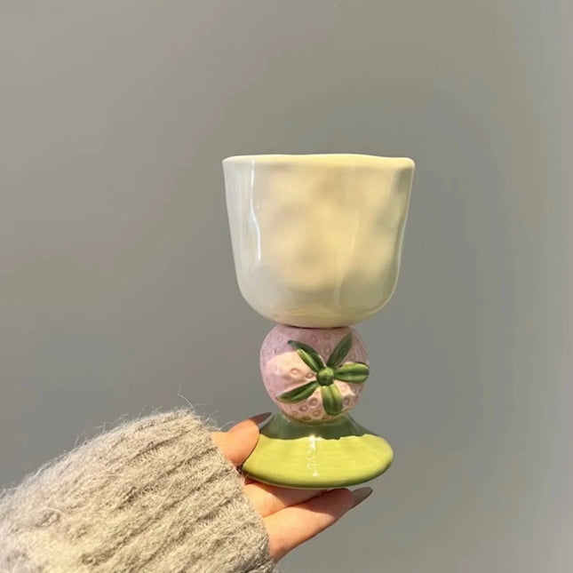 Hand-Painted Fruit & Flower Ceramic Dessert Cup — Gift Box, 5 Designs | Très Elite