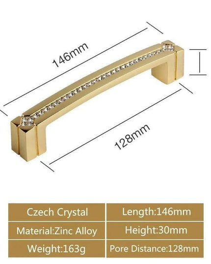 Luxurious Gold and Crystal Cabinet Pulls - Exquisite Design and Lasting Quality