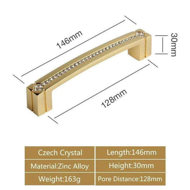 Luxurious Gold and Crystal Cabinet Pulls - Exquisite Design and Lasting Quality