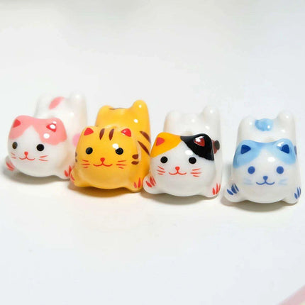 Charming Anime-Inspired Lucky Cat Ceramic Beads for Creative Jewelry Projects - 15x21mm Porcelain Essentials with Vertical Hole