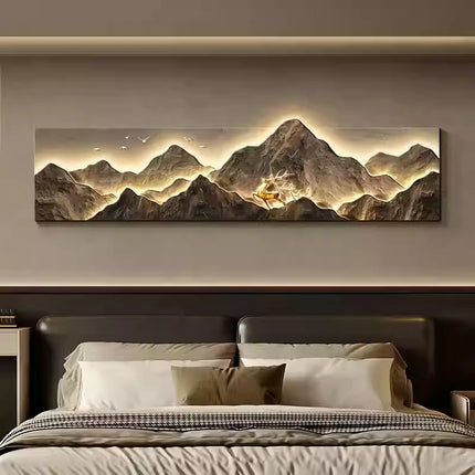 Luxury Bedside LED Wall Lamp with Back Support & Artwork