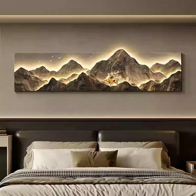 Luxury Bedside LED Wall Lamp with Back Support & Artwork