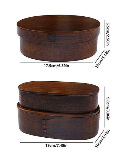 Elegant Japanese Wood Bento Box - Eco-Friendly Portable Lunch Container for Meals, Sushi, and Snacks