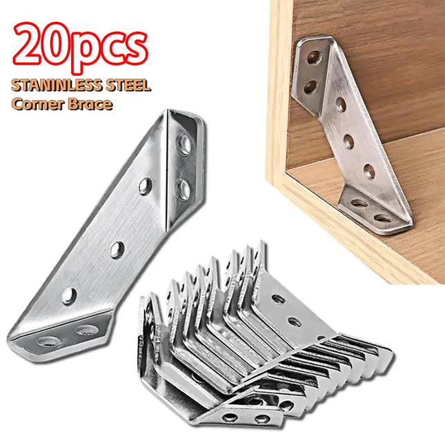 Thickened Stainless Steel 90° Angle Bracket — Furniture & Cabinet Connector