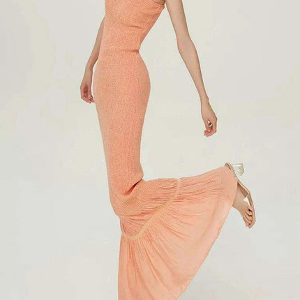 Birdtree's Elegant Slim Mulberry Silk Sleeveless Evening Dress for Women