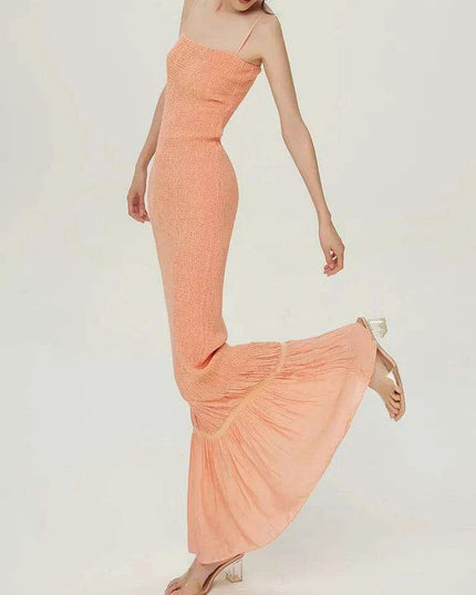 Birdtree's Elegant Slim Mulberry Silk Sleeveless Evening Dress for Women