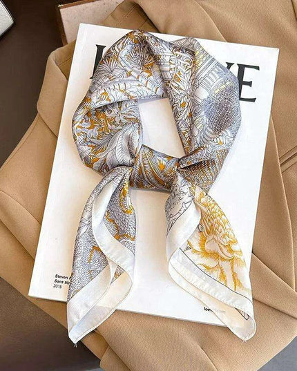 Elegant Satin Square Shawl Hijab: Luxurious 70x70cm Bandana for Women