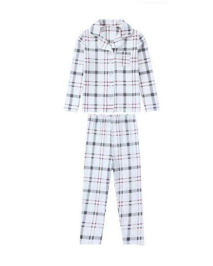 Cozy Plaid Family Matching Romper Set for Kids – Comfortable Cotton Sleepwear