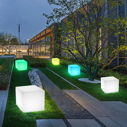 LED Luminous Cube Lamp — RGB 16 Colors, Battery Powered, 10–25cm