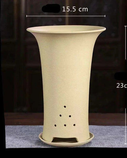 Elegant Lavender Sand Orchid Planter Set: Chic Botanical Accent