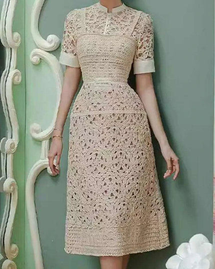 High Waist Lace Floral Evening Gown for Women