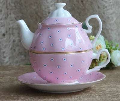 Elegant Shabby Chic Porcelain Tea Set with Floral Design - Perfect Gift for Tea Lovers